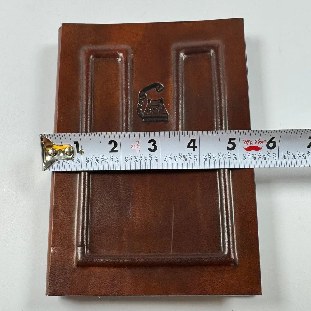 Vintage Telephone Address Book Kangaroo Italian Leather Handmade Bologna Retro